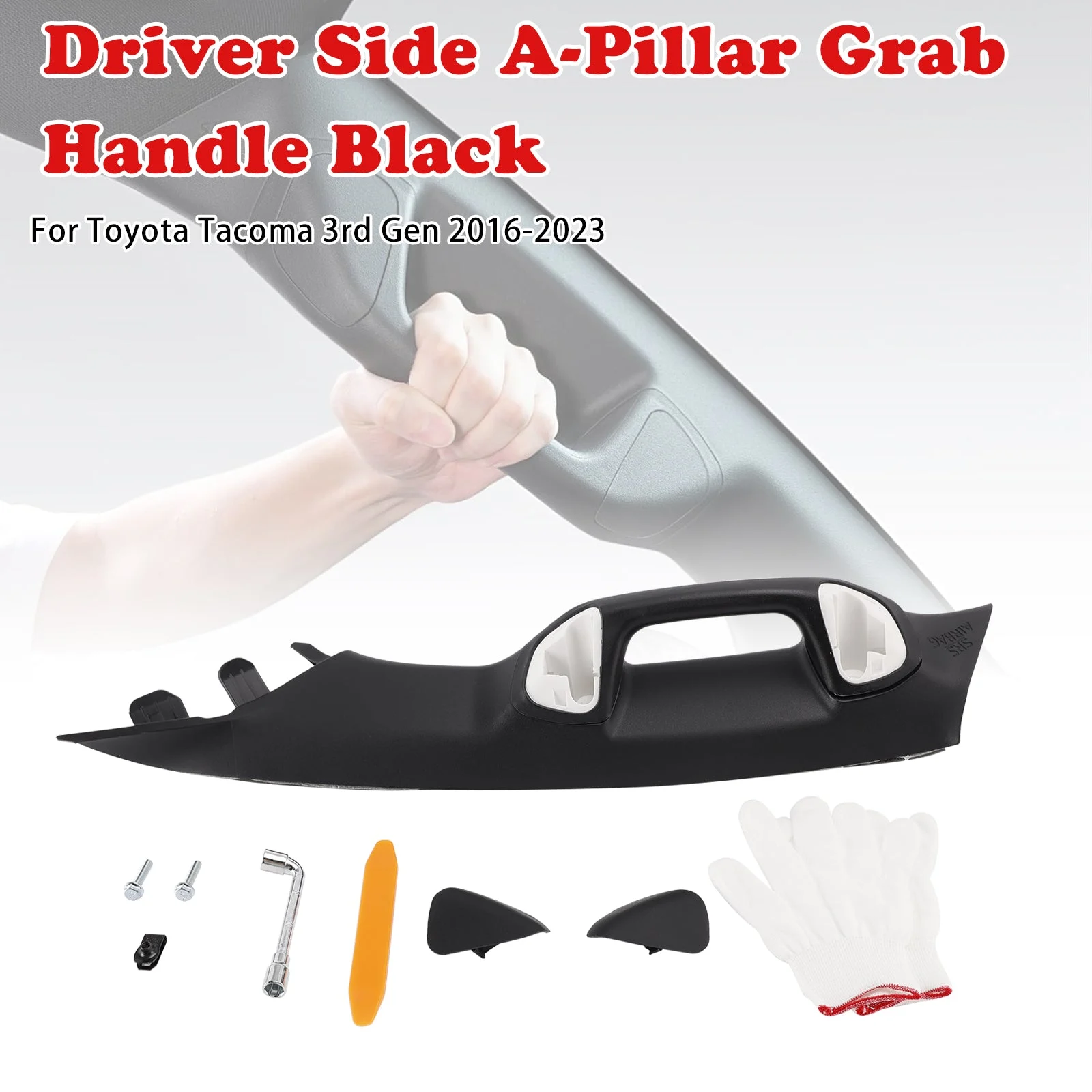 Driver Side A-Pillar Grab Handle Black For Toyota Tacoma 3rd Gen 2016-2023