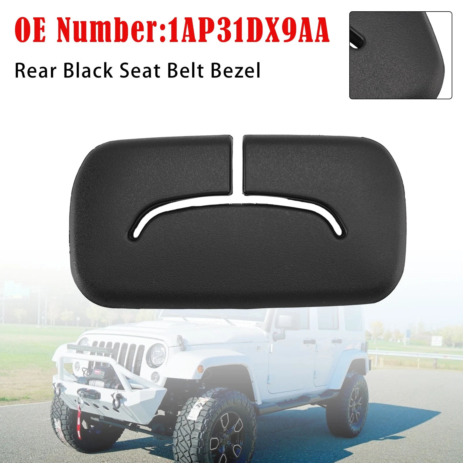 Rear Black Seat Belt Bezel 1AP31DX9AA For Jeep Wrangler JK 2011-2018