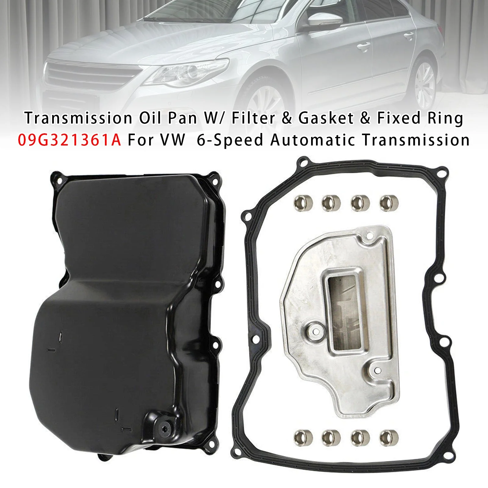 Transmission Oil Pan W/ Filter & Gasket & Fixed Ring 09G321361A For VW