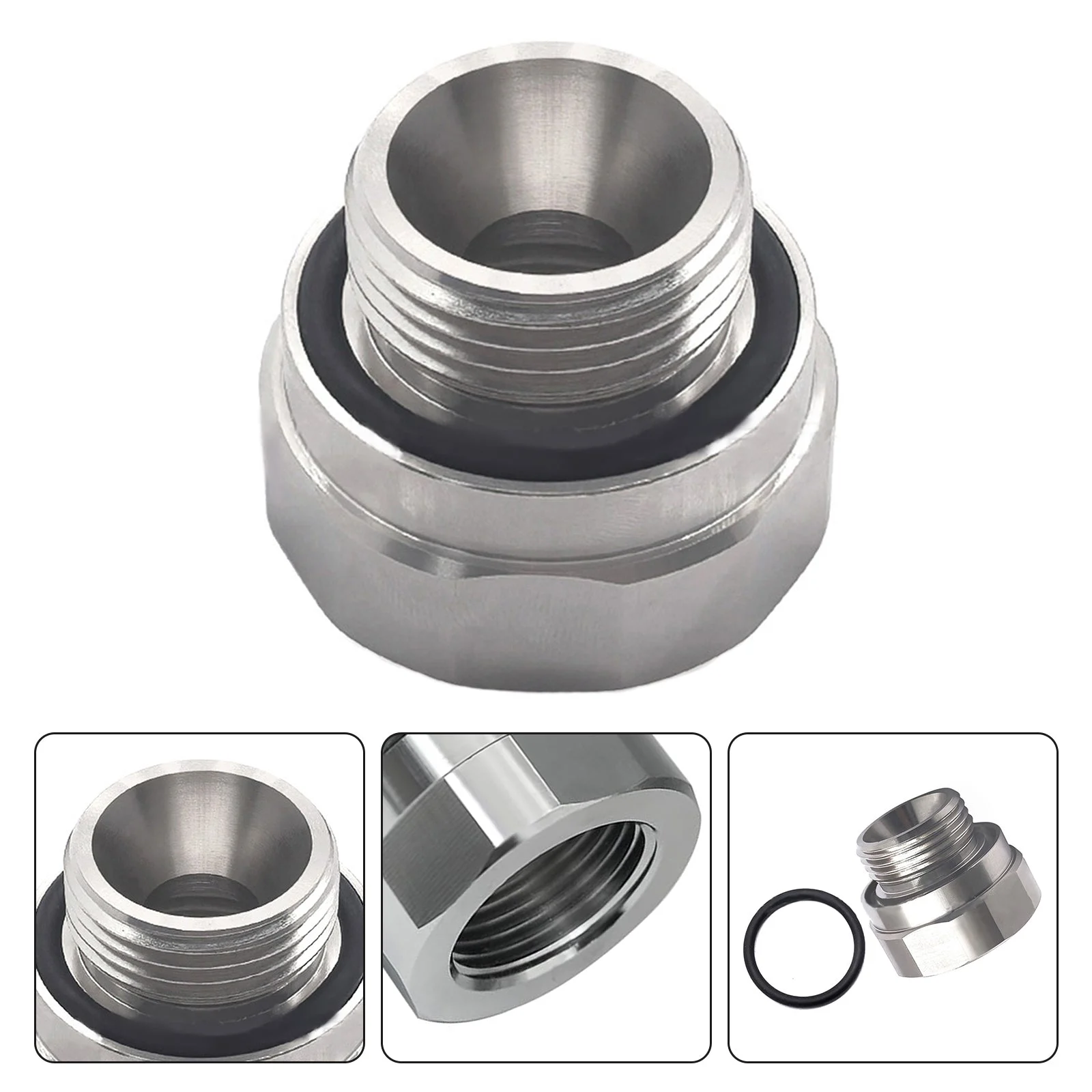 Thread Size Oil Drain Valve Adapter Silver A-211 27mm-2.0