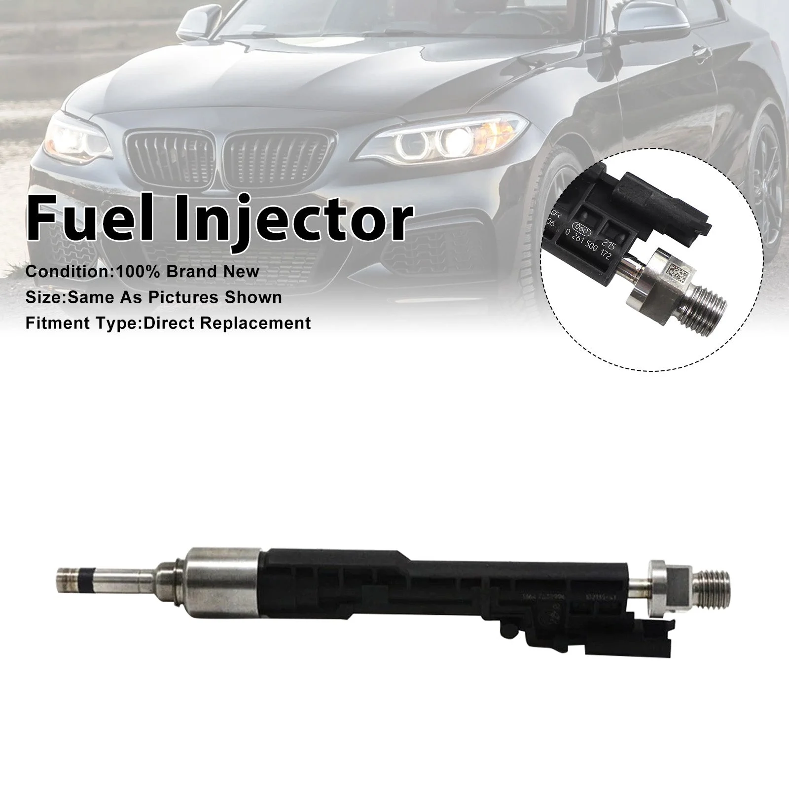 1Pcs Fuel Injector For BMW 335I 428I 2014-2016 M235I 2014-2016 0261500172