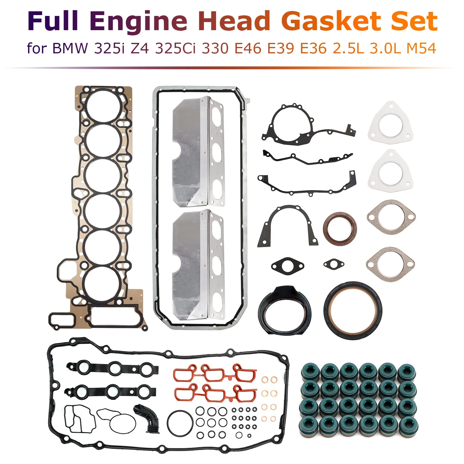 Full Engine Head Gasket Set for BMW 325i Z4 325Ci 330 E46 E39 E36 2.5L 3.0L M54