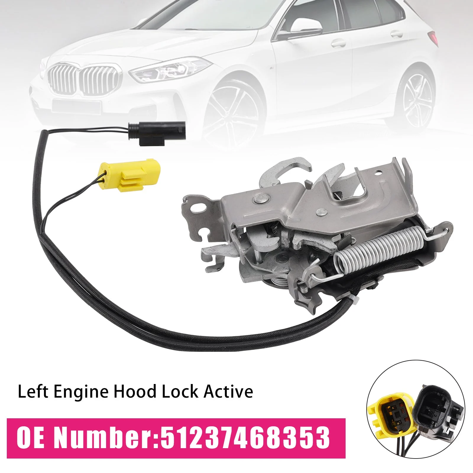 Left Engine Hood Lock Active 51237468353 For BMW 1 F40 3 G20/G21 2019-2024