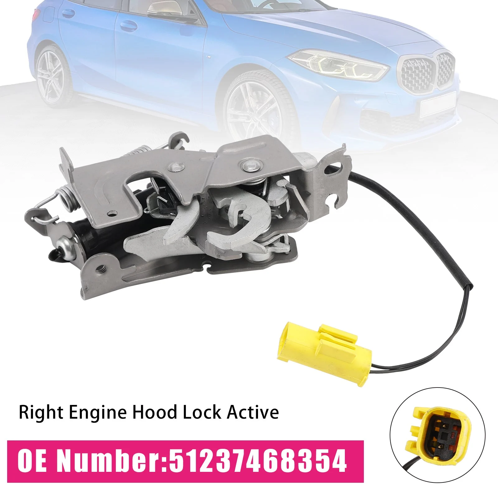 Right Engine Hood Lock Active 51237468354 For BMW 1 F40 3 G20/G21 2019-2024