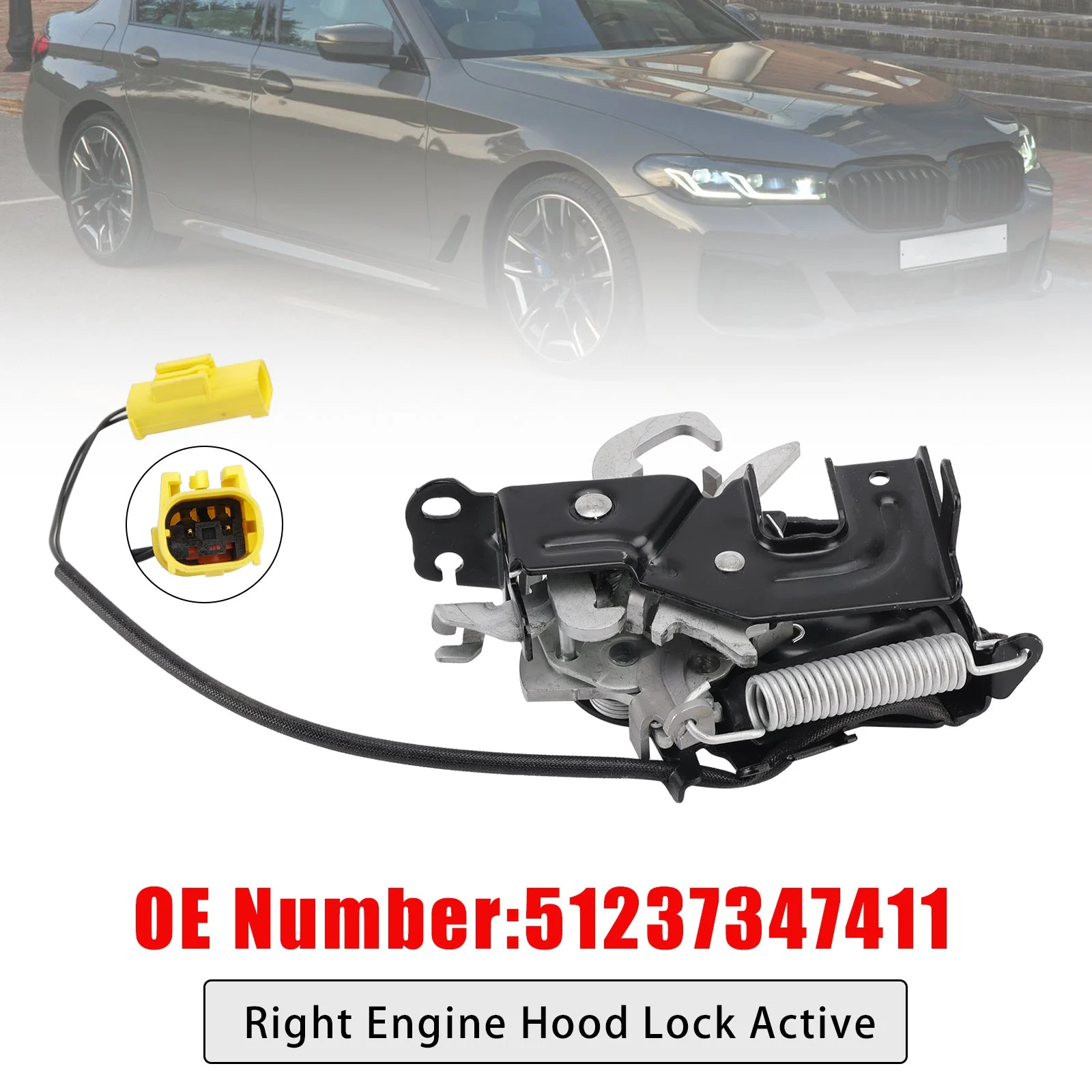 Right Engine Hood Lock Active 51237347411 For BMW 5 G30 F90 G31 2016-2023