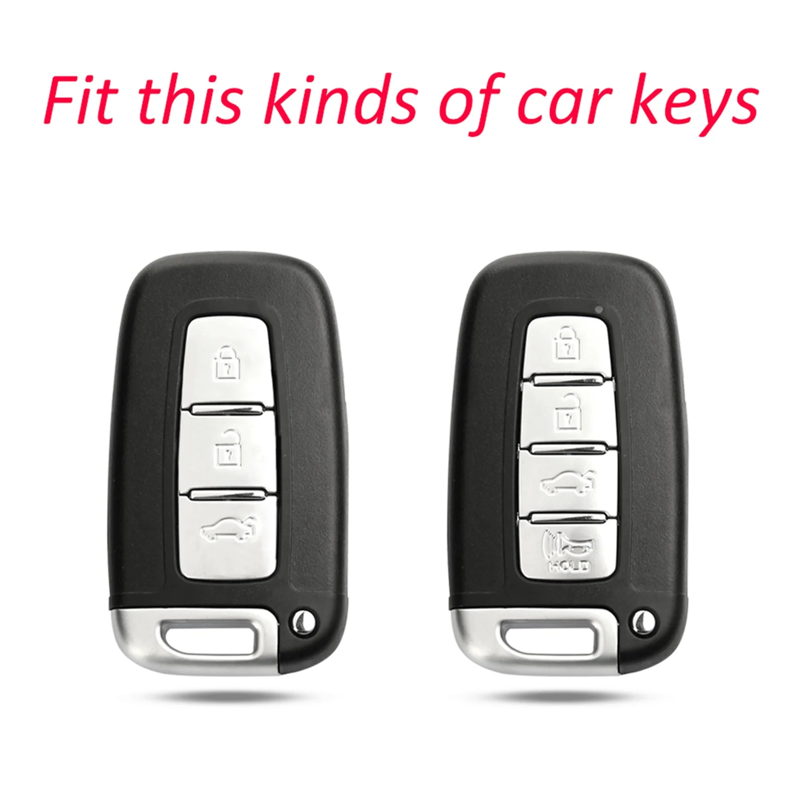 Leather Silicone Car Key Case Cover With Buckle For Hyundai Old Smart