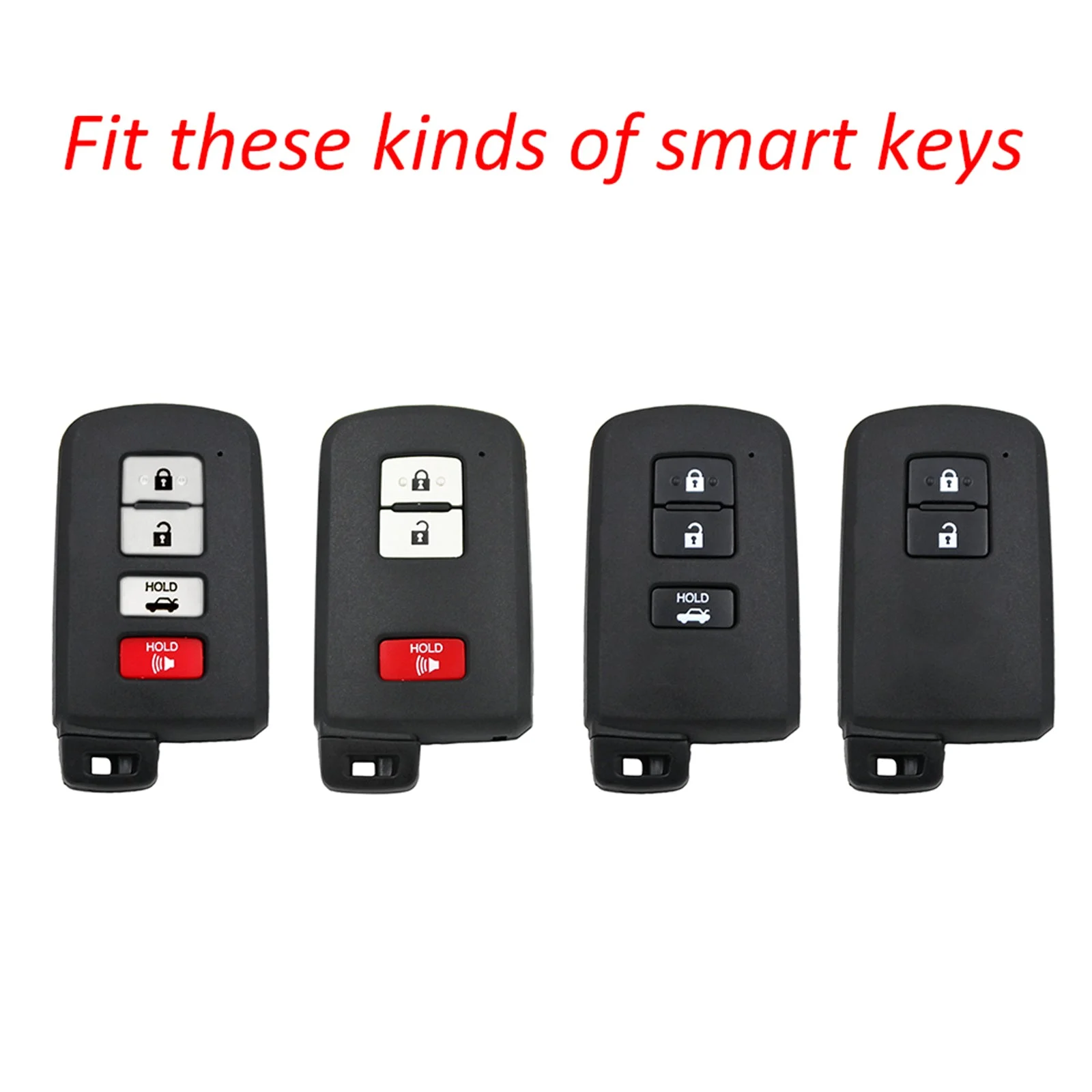 Leather Silicone Car Key Case Cover With Buckle For Toyota Highlander