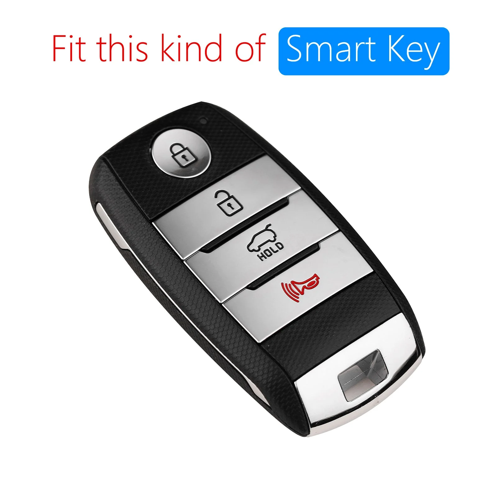 Leather Silicone Car Key Case Cover With Buckle For Kia
