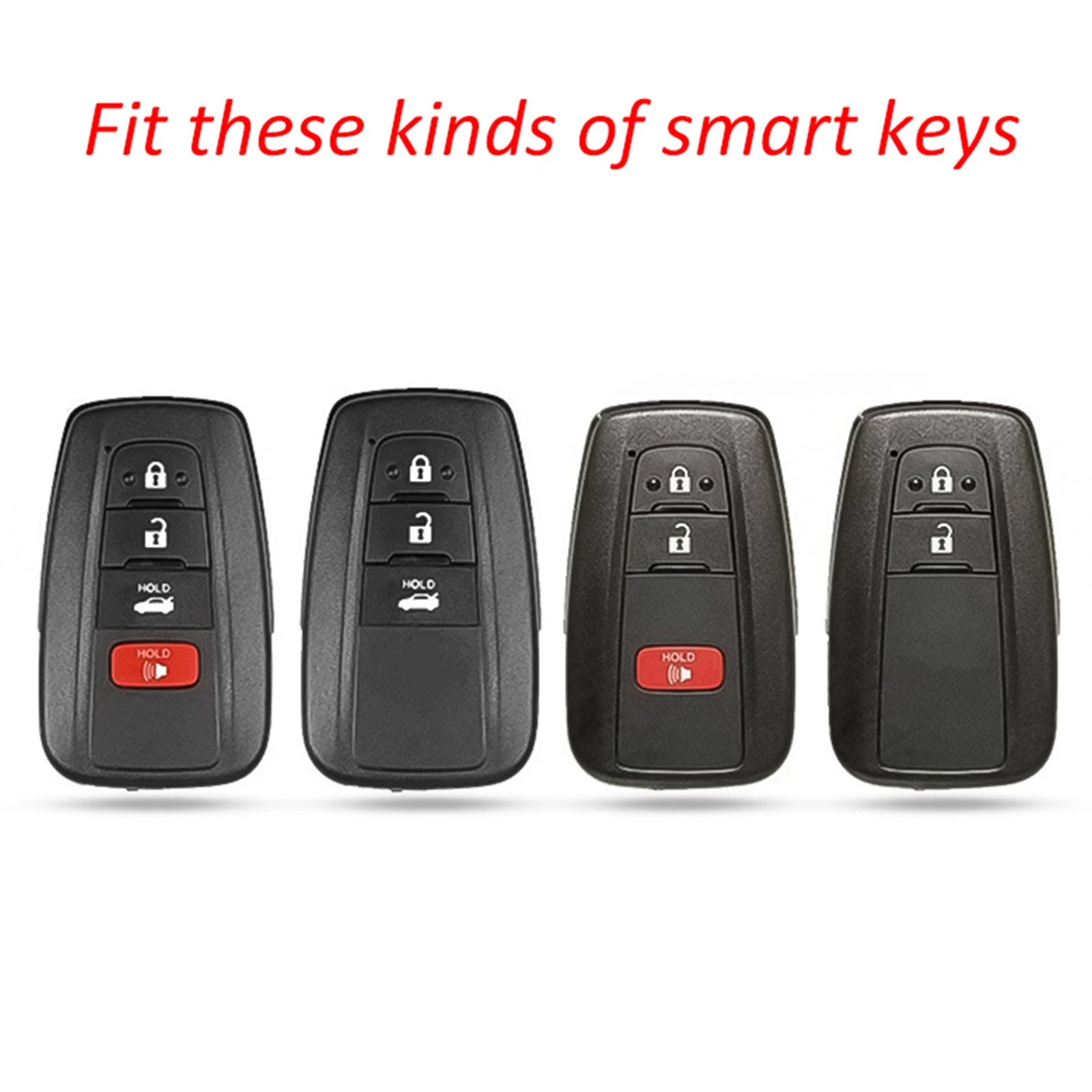 Leather Silicone Car Key Case Cover With Buckle For Toyota Camry
