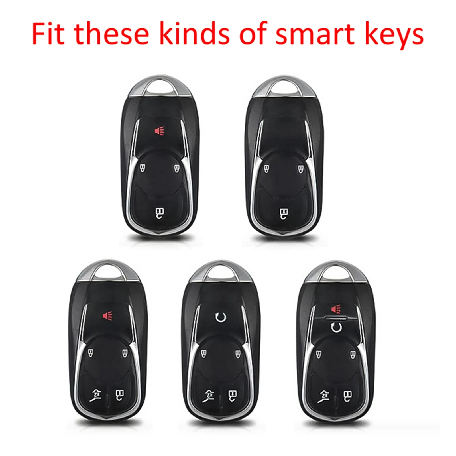 Leather Silicone Car Key Case Cover With Buckle For Buick