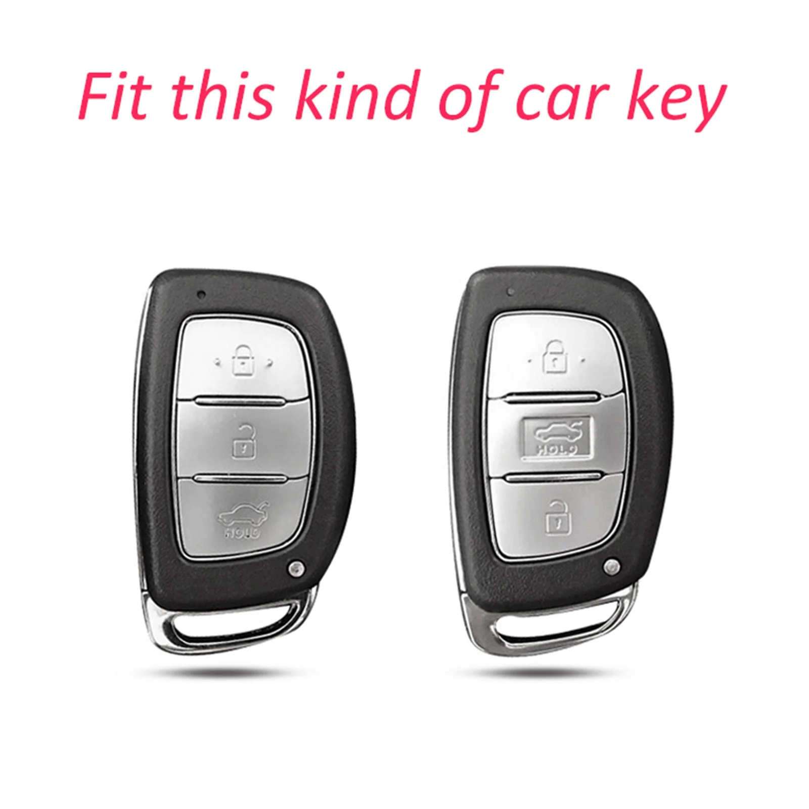 Leather Silicone Car Key Case Cover With Buckle For Hyundai