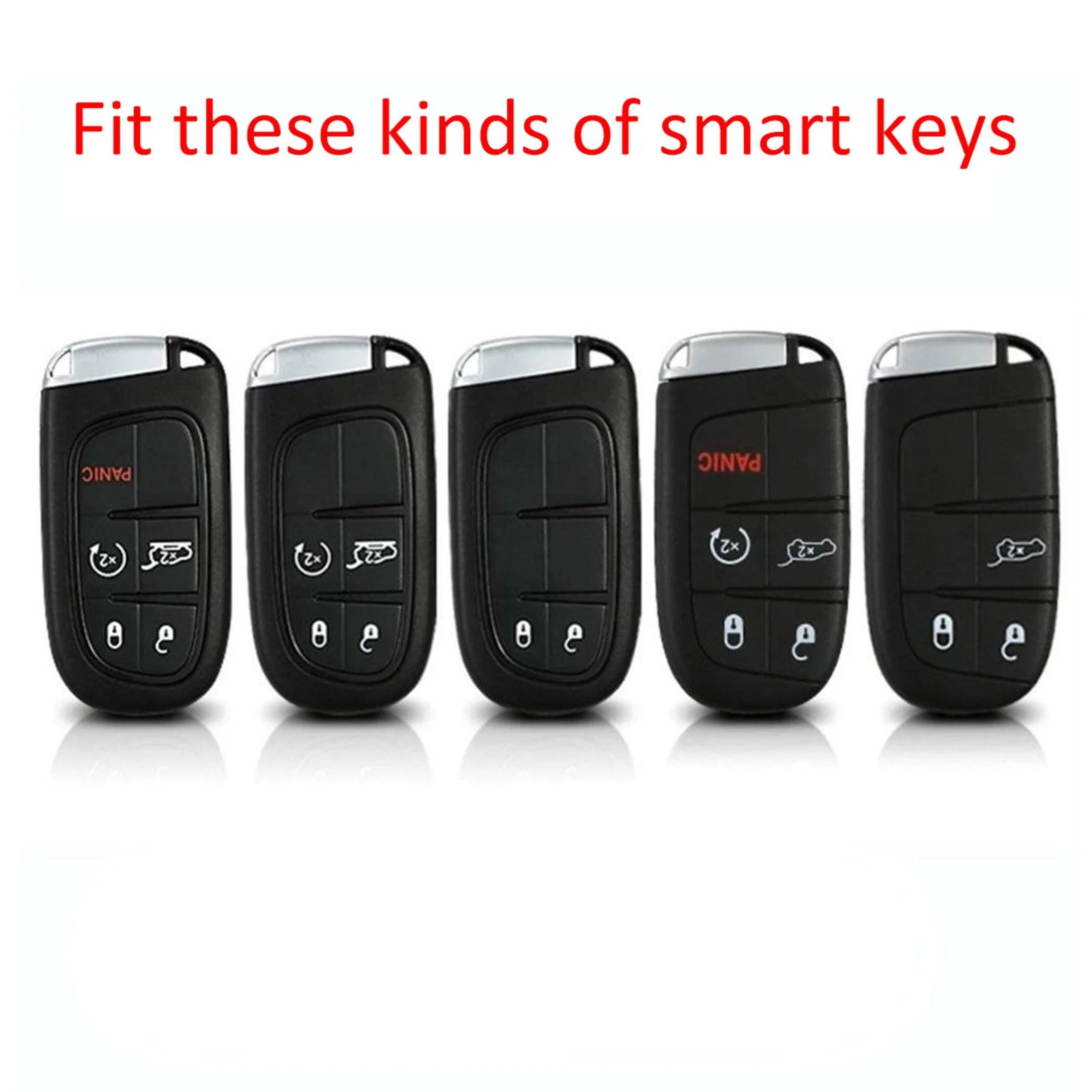 Leather Silicone Car Key Case Cover With Buckle For Jeep