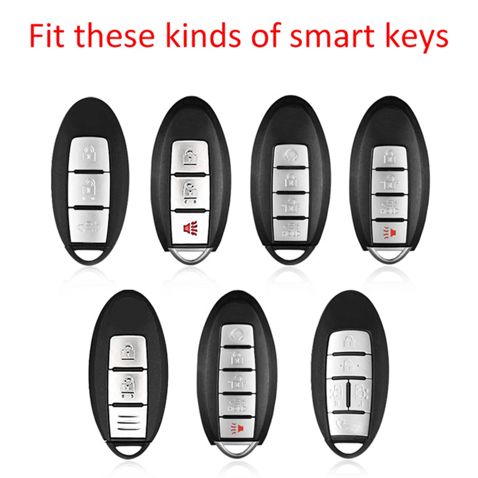 Leather Silicone Car Key Case Cover With Buckle For Nissan