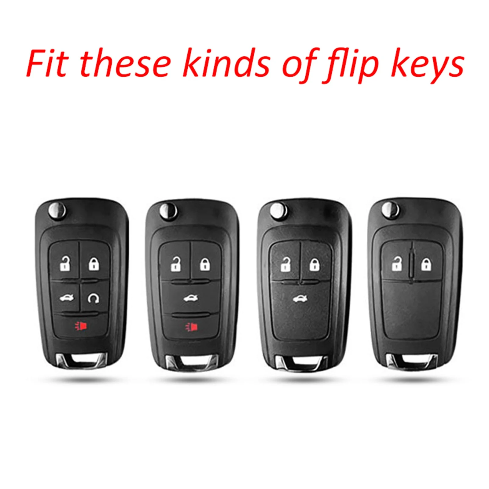Leather Silicone Car Key Case Cover With Buckle For Chevrolet