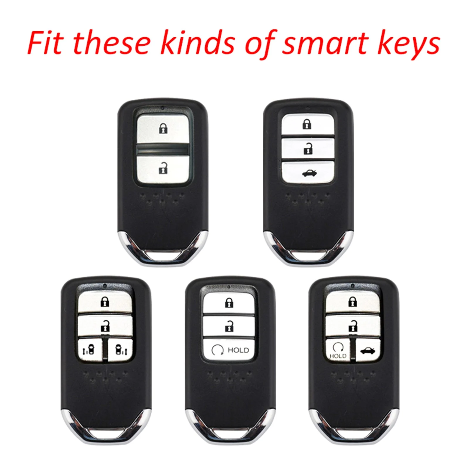 Leather Silicone Car Key Case Cover With Buckle For Honda