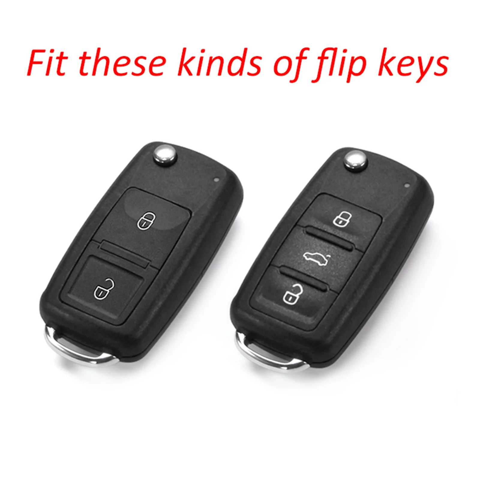 Leather Silicone Car Key Case Cover With Buckle For Volkswagen Golf MK6