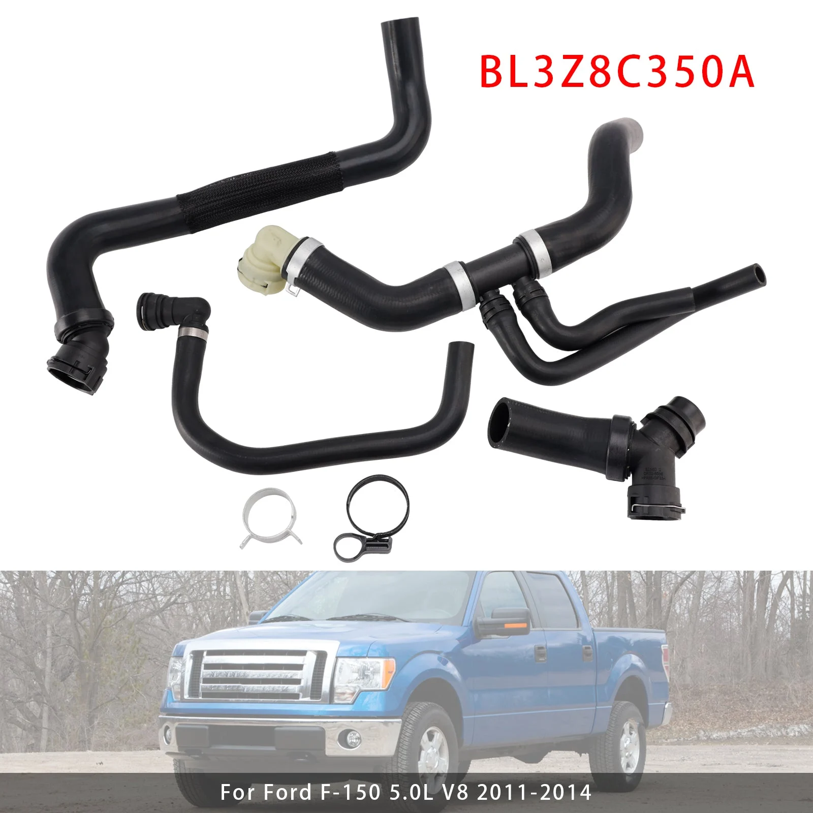 Radiator Coolant Hoses Sets BL3Z8C350A For Ford F-150 5.0L 2011-2014