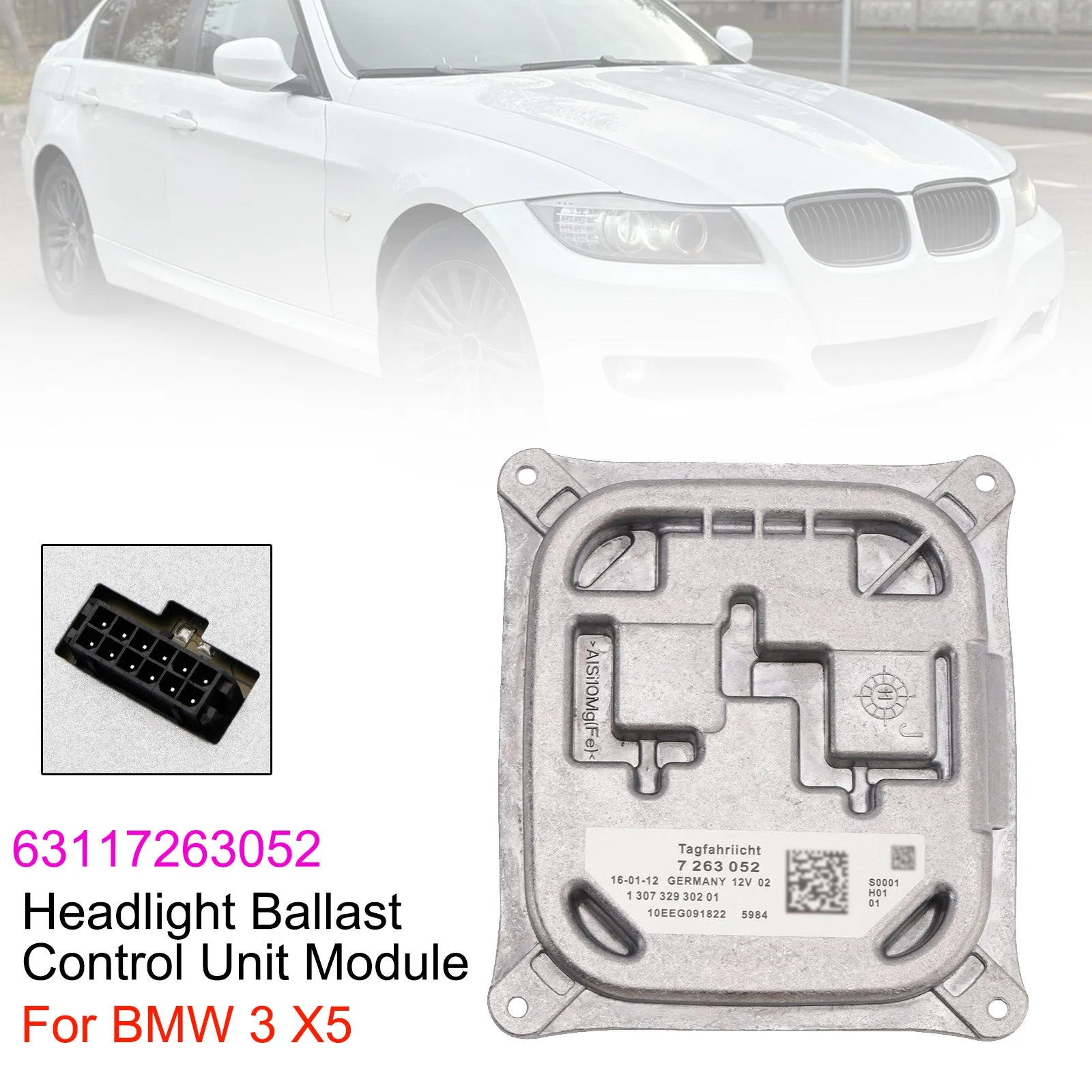Headlight Ballast Control Unit Module 63117263052 For BMW 3 X5