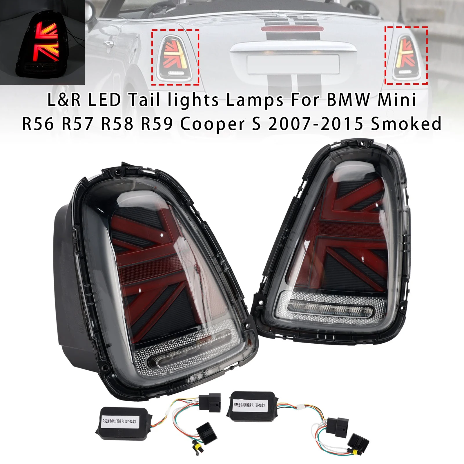 L&R Led Tail Lights Lamps For Bmw Mini R56 R57 R58 R59 Cooper S 2007-2015 Smoked
