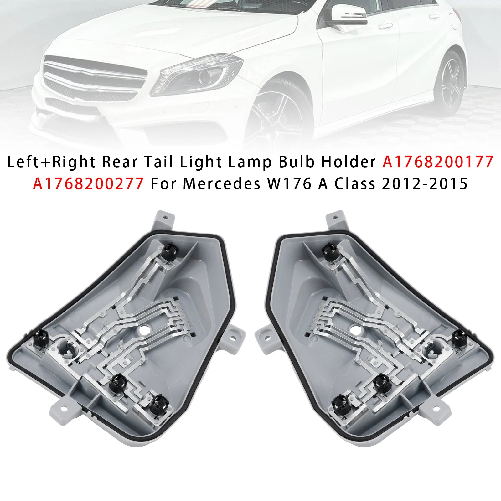 Left+Right Rear Tail Light Lamp Bulb Holder For Mercedes W176 A Class 2012-2015