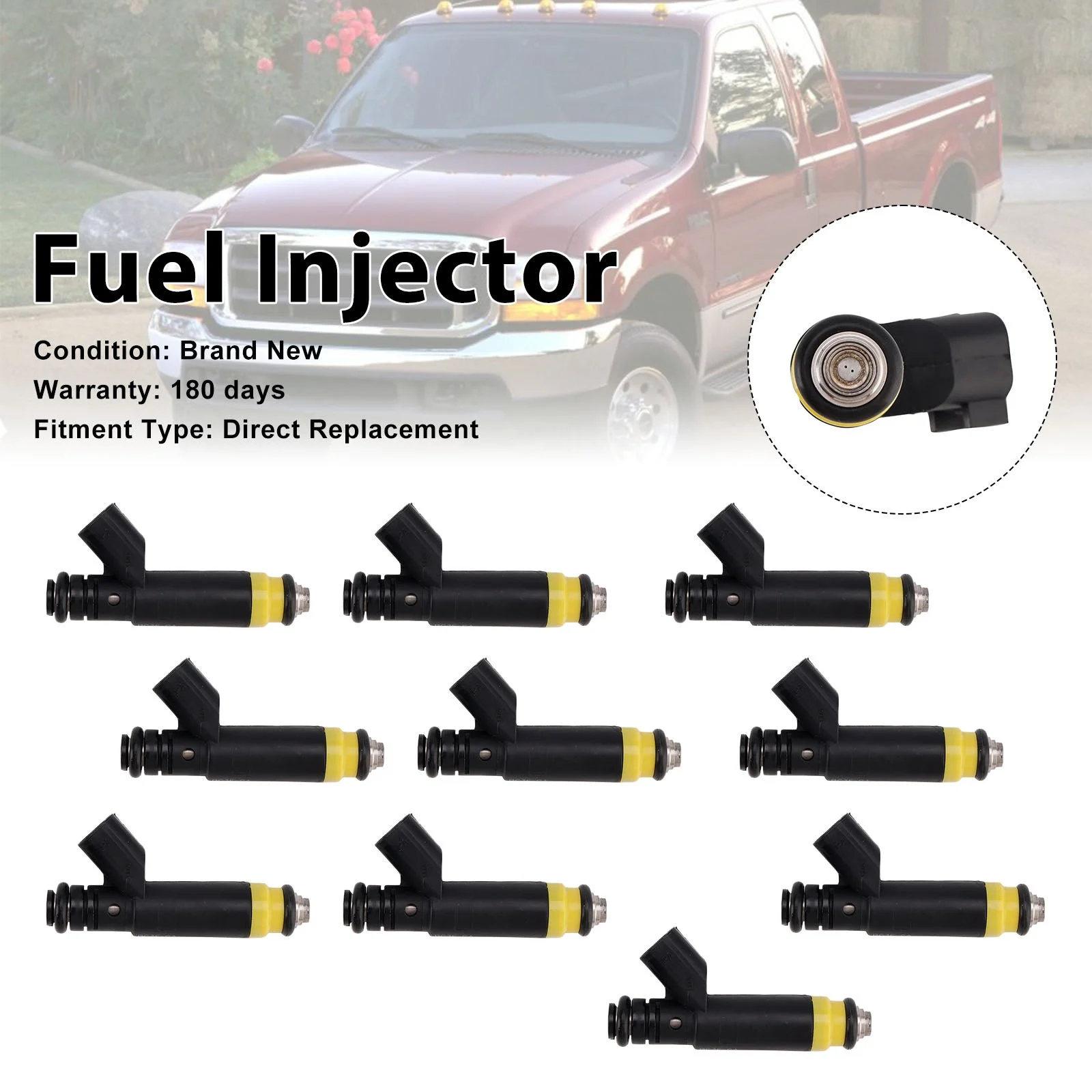 10Pcs Fuel Injector For Ford F-450 Super Duty 6.8L V10 2005-2016 BC3E-CA