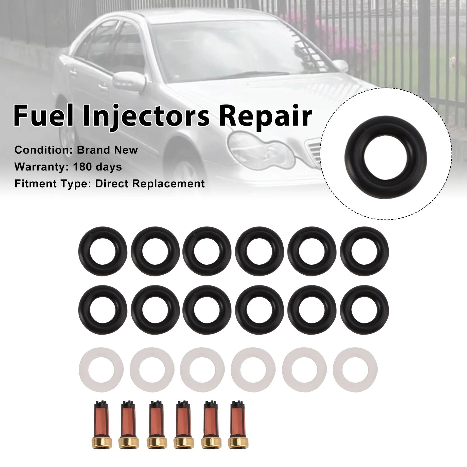 Fuel Injector Seal O-Ring 0280156014 Fit Mercedes-Benz C240 C320 V6 2002-2005