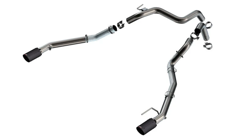 Borla 24-25 Ford Ranger Raptor 2.75in Tail Pipe Kit 4in Tip - Carbon Fiber Black Anodized