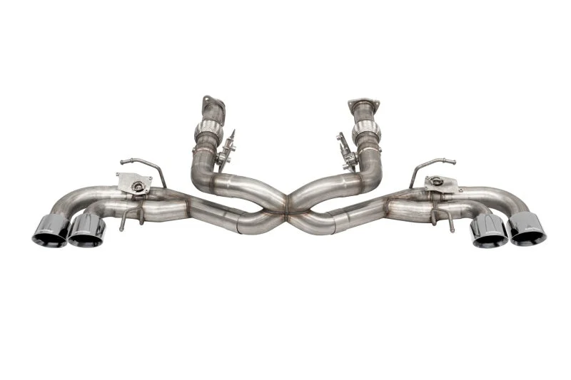 Corsa 2020-2025 Corvette C8 3in Valved Cat-Back 4.5in Pol Quad Tips - Fits Factory NPP Exhaust w/AFM