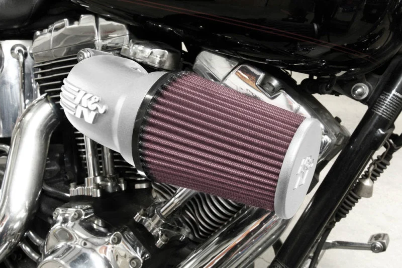 K&N 01-17 Harley-Davidson Softail / Dyna FI Performance Air Intake System Silver