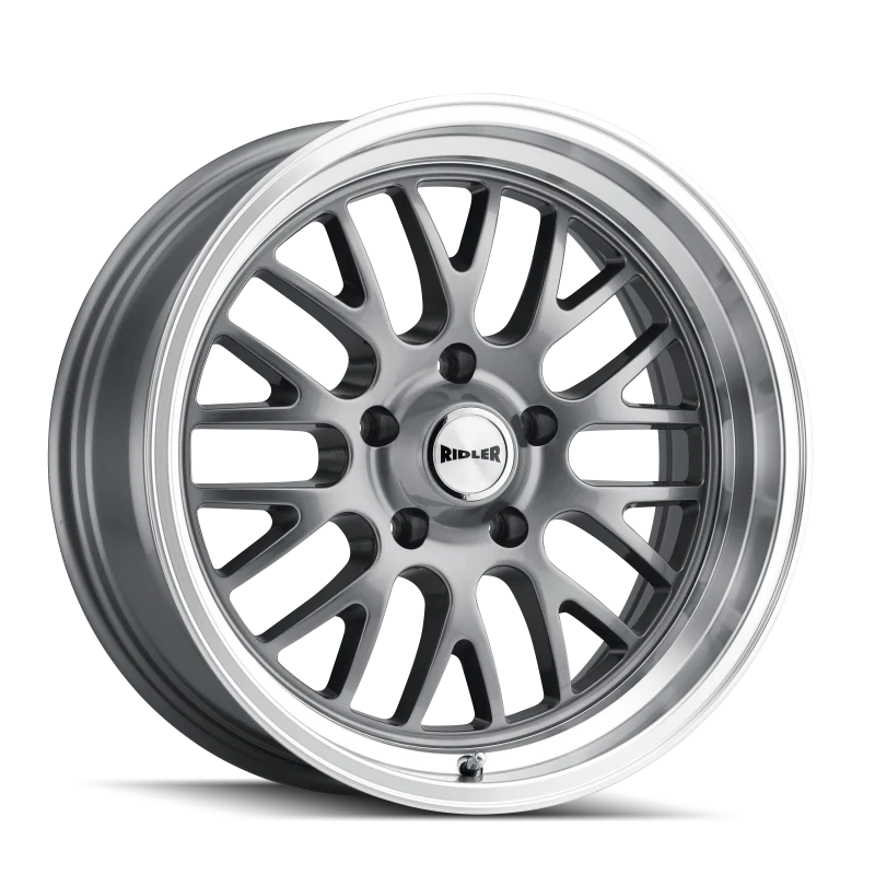 Ridler 607 20x10 / 5x120.65 BP / 0mm Offset / 83.82mm Hub Gloss Grey Machined Wheel