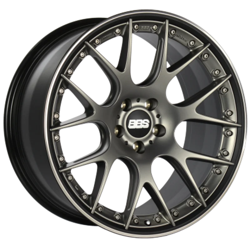 BBS CH-RII 21x9 5x108 ET45 PFS Platinum Center Black Rim SS Rim Protector Wheel w/Motorsport Etching