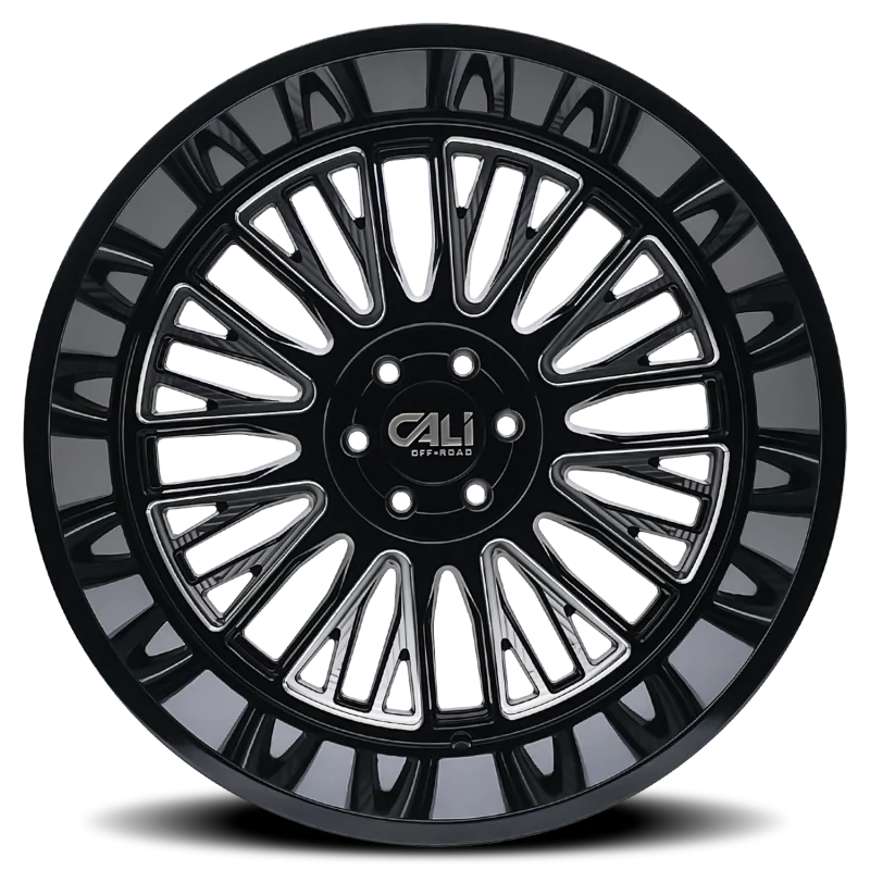 Cali Off-Road 9116 Vertex 20x10 / 6x135 BP / -25mm Offset / 87.1mm Hub Gloss Black Milled Wheel