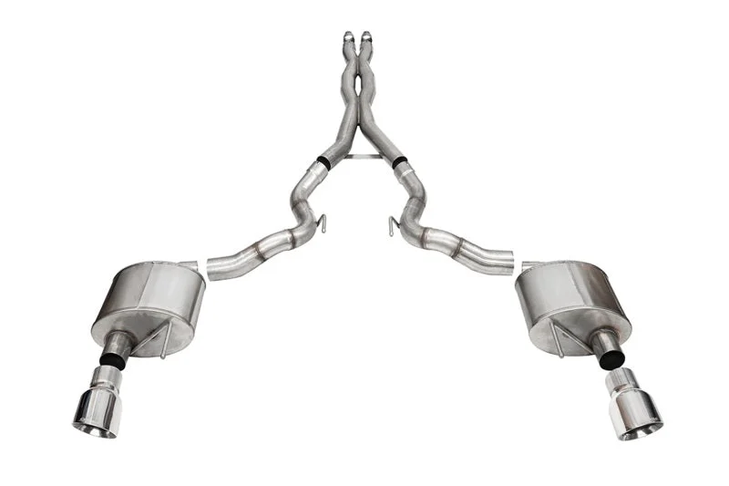 Corsa 24+ Ford Mustang GT Conv. Xtreme CatBack Ex. Sys. 3.0in Dual Rear Exit w/4.5in Pro Series Tip