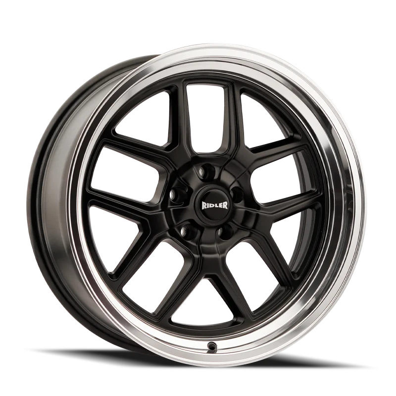 Ridler 610 20x10 / 5x120.65 BP / 0mm Offset / 83.82mm Hub Matte Black Polished Wheel