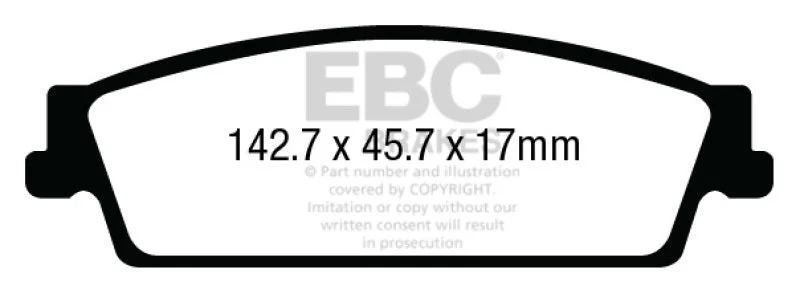 EBC Ultimax2 Low Dust Street - Rear Ultimax 2 Pad PN UD1707