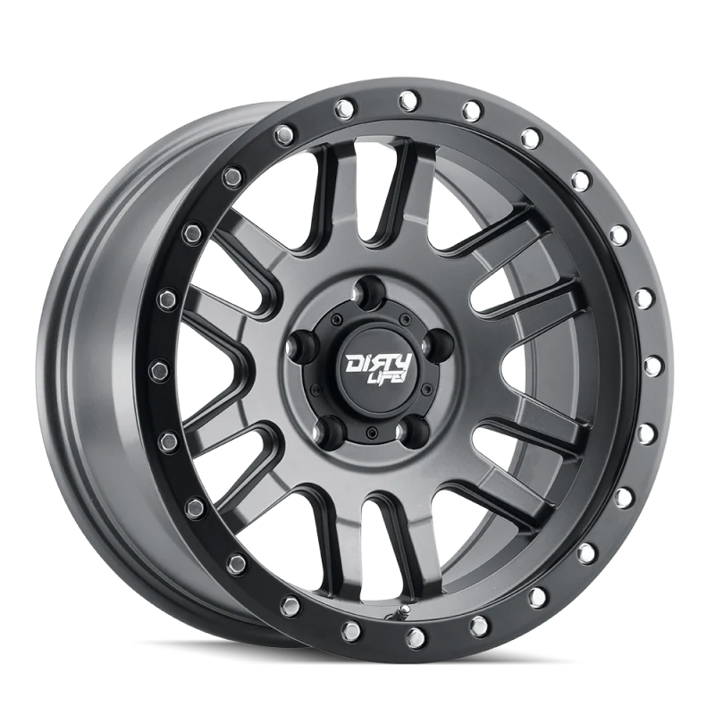 Dirty Life 9309 Canyon Pro 17x9/5x127 BP/-38mm Offset/71.5mm Hub Satin Graphite Wheel - Beadlock