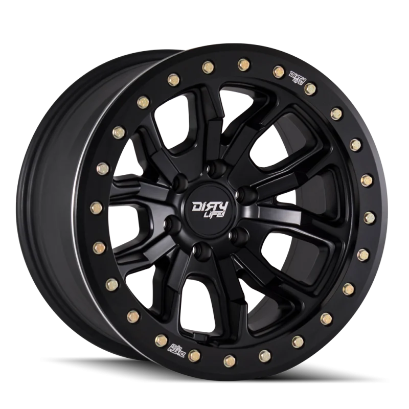 Dirty Life 9303 DT-1 17x9/8x165.1 BP/-12mm Offset/130.8mm Hub Matte Black Wheel - Beadlock