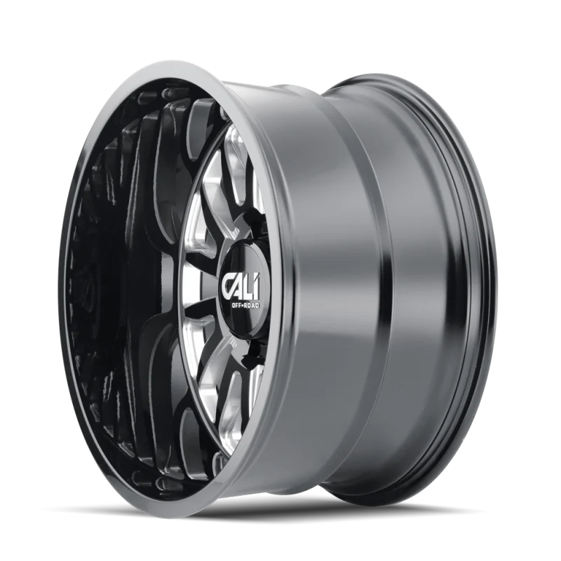 Cali Off-Road 9110 Summit 20x12 / 8x165.1 BP / -51mm Offset / 125.2mm Hub Gloss Black Milled Wheel