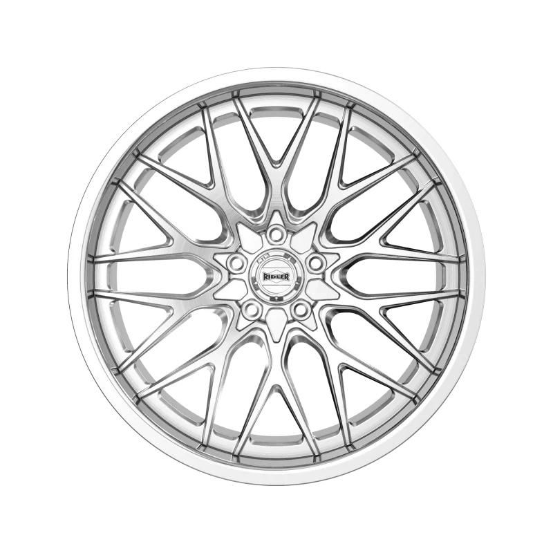 Ridler 681 22x10.5 / 5x120.65 BP / 10mm Offset / 83.82mm Hub Brushed w/ Polished Lip Wheel