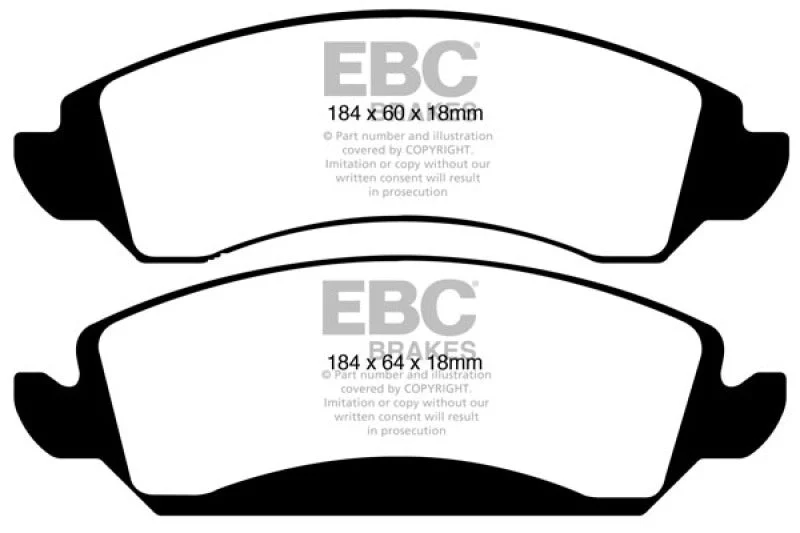 EBC Ultimax2 Low Dust Street - Front Ultimax 2 Pad PN UD1363