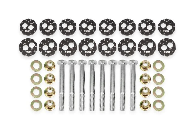 BMR 14-19 Chevrolet Corvette C7 Front & Rear Lower Control Arms Camber Bolt Kit - Black Anodized
