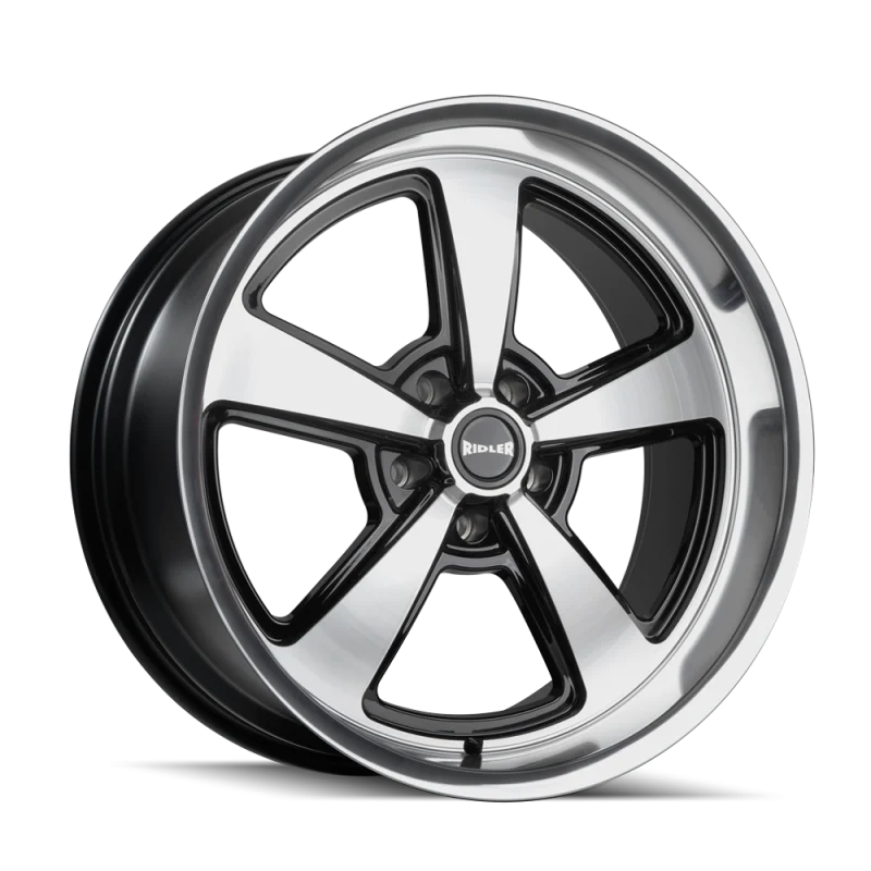 Ridler 652 20x8.5 / 5x139.7 BP / 0mm OS / 108.1mm Hub Gls Blk w/ Diamond Cut Face & Lip Wheel