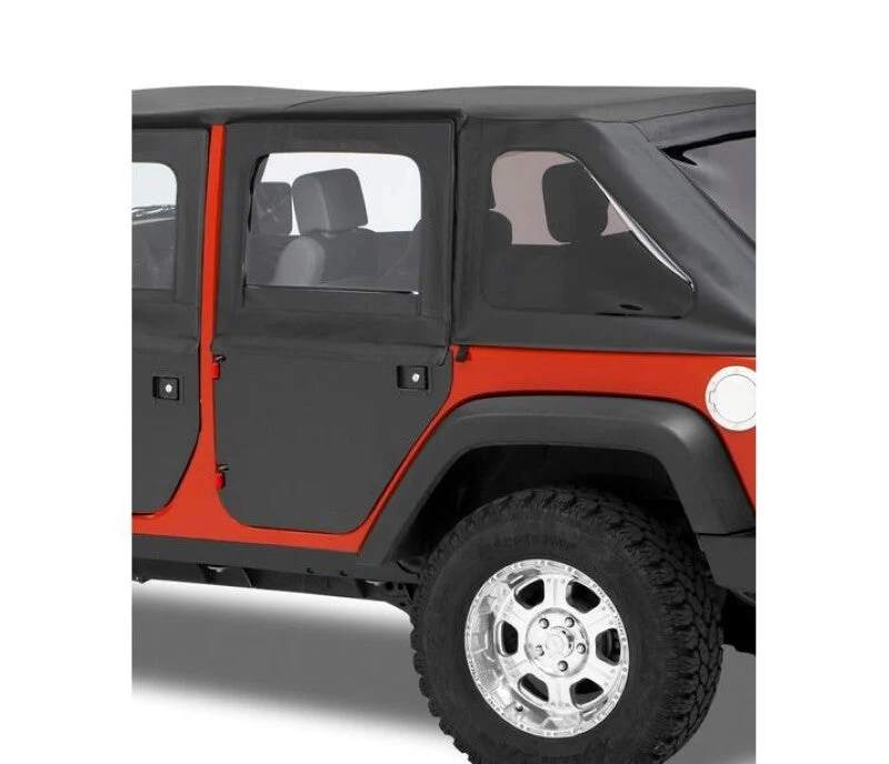 Bestop 07-18 Jeep Wrangler JK 4-Door Full Fabric Doors (Rear Doors Black Twill)