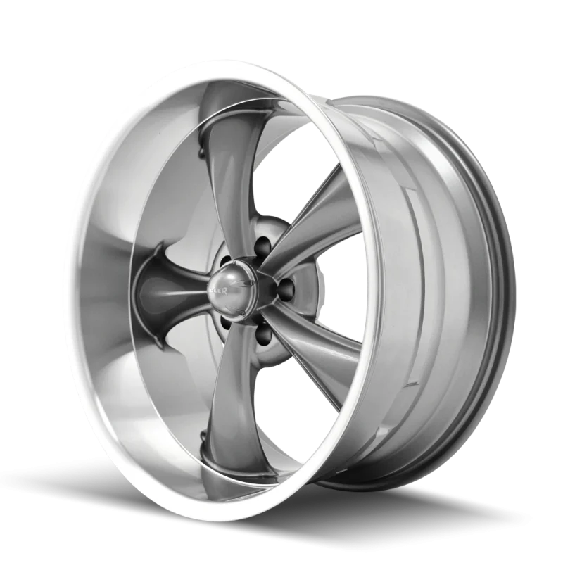 Ridler 695 20x10 / 5x120.65 BP / 0mm Offset / 83.82mm Hub Gloss Grey Machined Wheel
