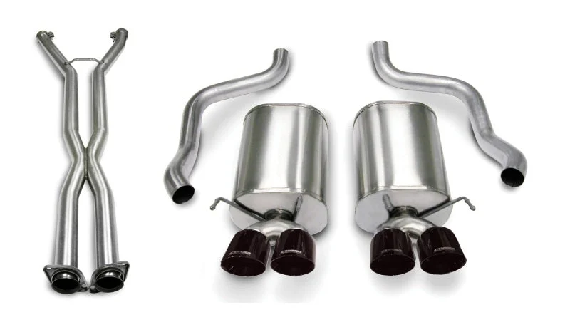 Corsa 07-08 Corvette 2.5in. Sport Series Cat-Back Dual Rear Exit with Twin 3.5in. BLK PVD Tips