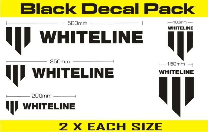 Whiteline Decal Kits 10 Pk Black