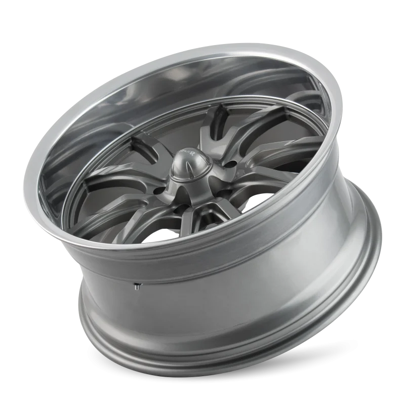 Ridler 650 18x8 / 5x114.3 BP / 0mm Offset / 83.82mm Hub Gloss Grey Polished Wheel