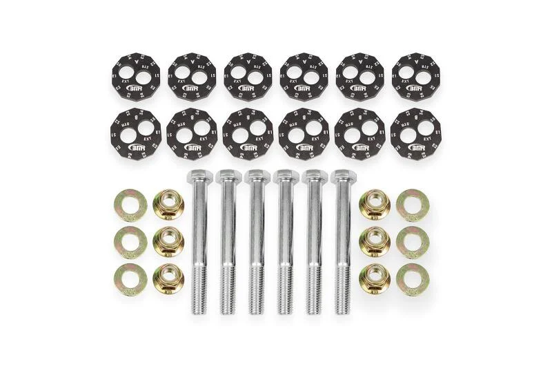 BMR 97-04 Chevrolet Corvette C5 Front & Rear Lower Control Arms Camber Bolt Kit - Black Anodized