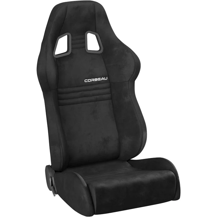 Corbeau A4 Black Suede Seats - UNIVERSAL (Pair)