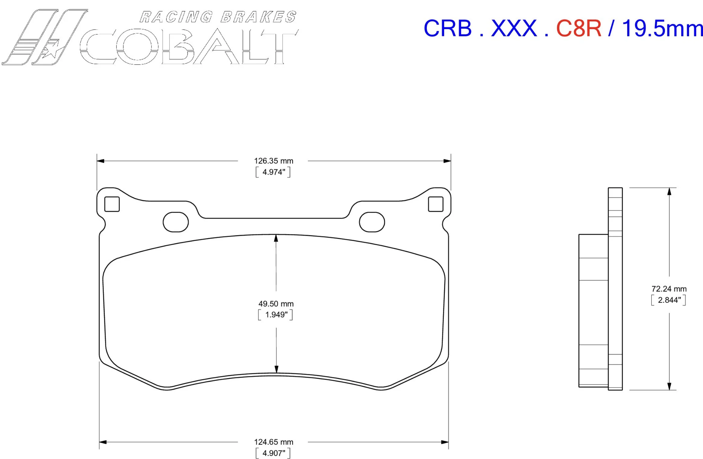 Cobalt Brake Pads Corvette C8 Z51 Brake Pads (Rear)